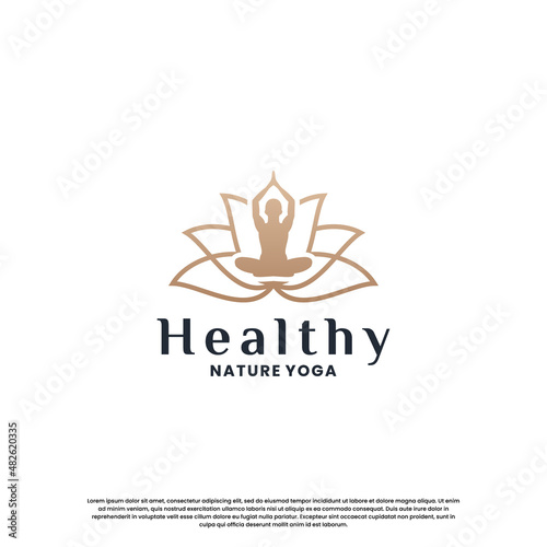 yoga logo design for human healthy. luxury yoga logo inspiration.