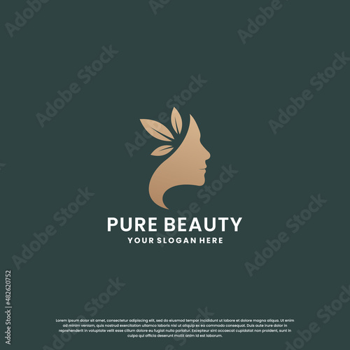 beauty nature logo design. elegance logo for beauty salon and spa.