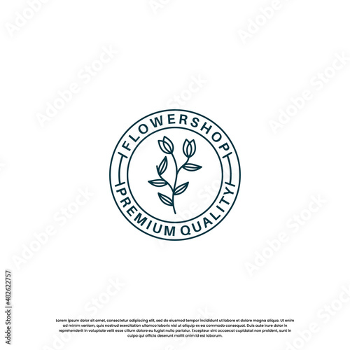 flower shop logo design vintage. logo for plant and flower business