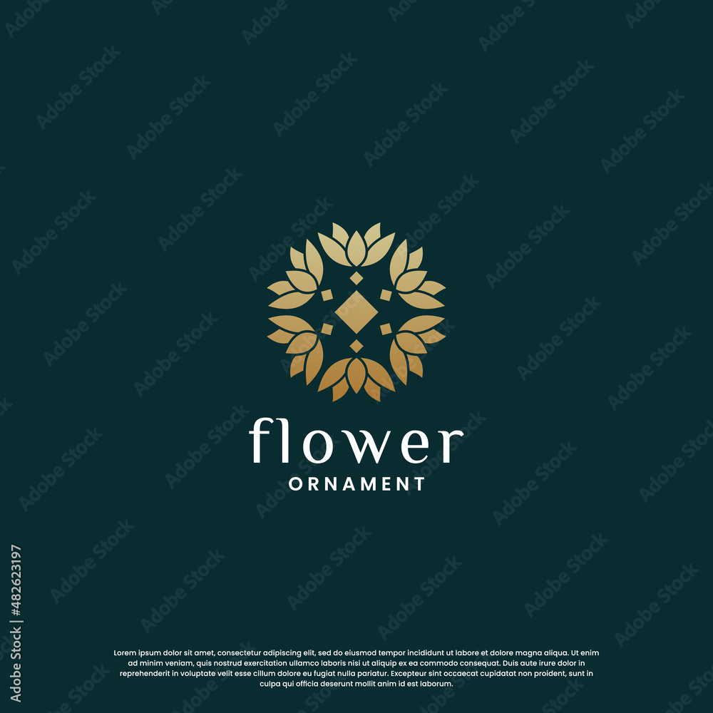 Obraz premium abstract flower logo design monogram concept