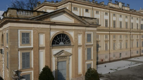 4k Aerial footage drone view of Manor Villa Reale Monza, Lombardia Italy
