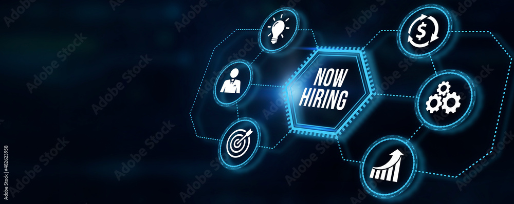 Internet, business, Technology and network concept.NOW HIRING inscription, modern technology business concept. 3d illustration. Internet, business, Technology and network concept.NOW HIRING inscription, modern technology business concept. 3d illustration.