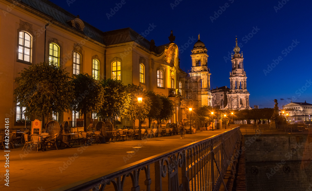 night street in Dresden (Germany)