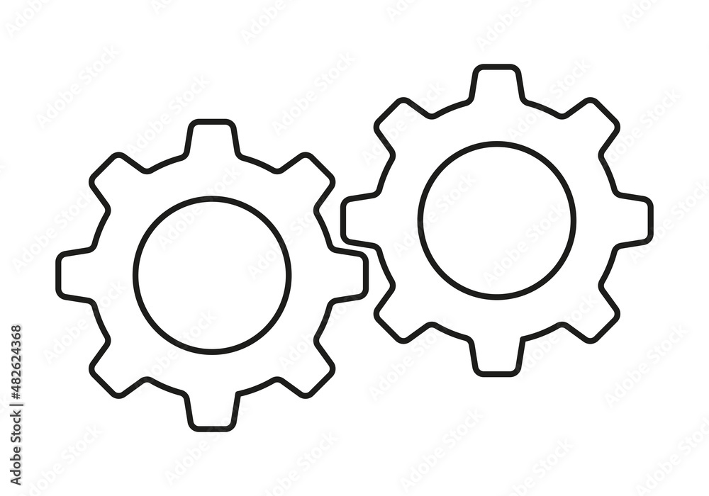 Gear Wheels Icon Vector. Flat Design