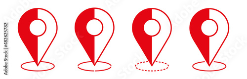 Red And White Map Location Icons