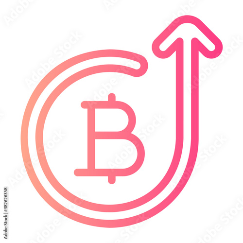 bitcoin up gradient icon