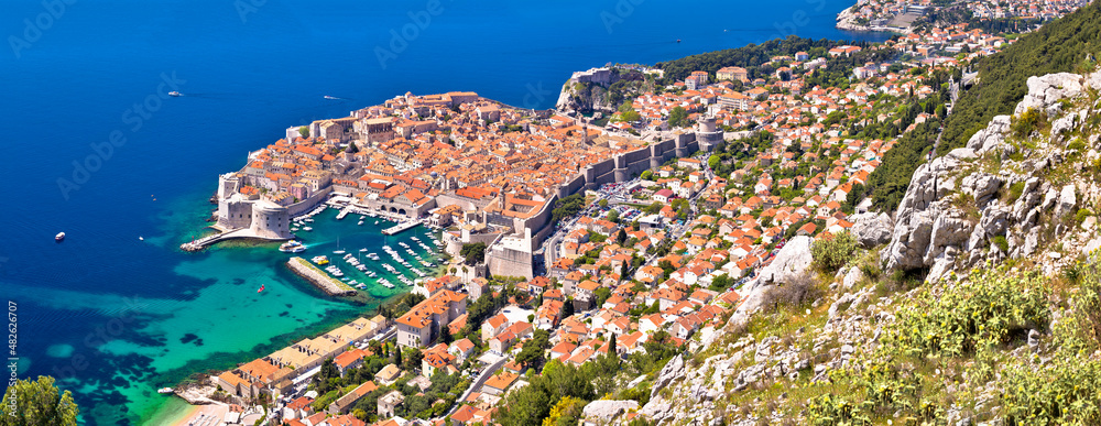 Dubrovnik. The most famous tourist destination in Croatia aerial panoramic view