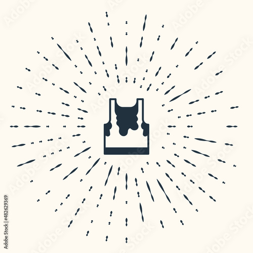 Grey Sweaty sleeveless sport t-shirt icon isolated on beige background. Abstract circle random dots. Vector
