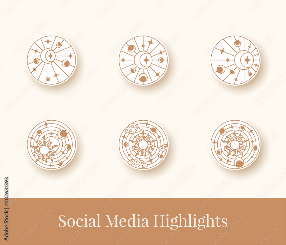 abstract astrology line social media highlight abstract astrology line social media highlight