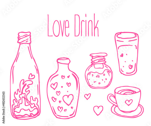 Love potion. Vector illustration.