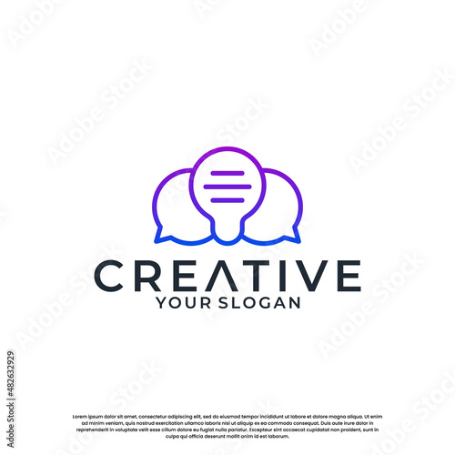 smart chat idea logo design for your company smart technology