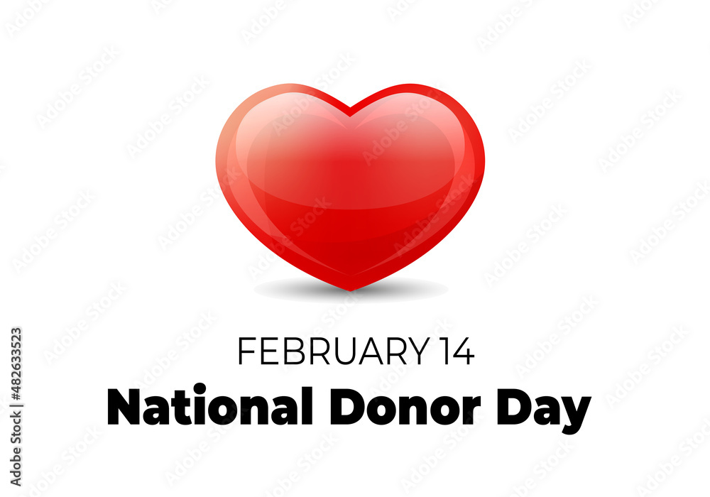 National Donor Day. Vector illustration with heart on white