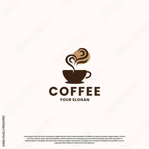 vintage coffee logo design. retro coffee shop logo.