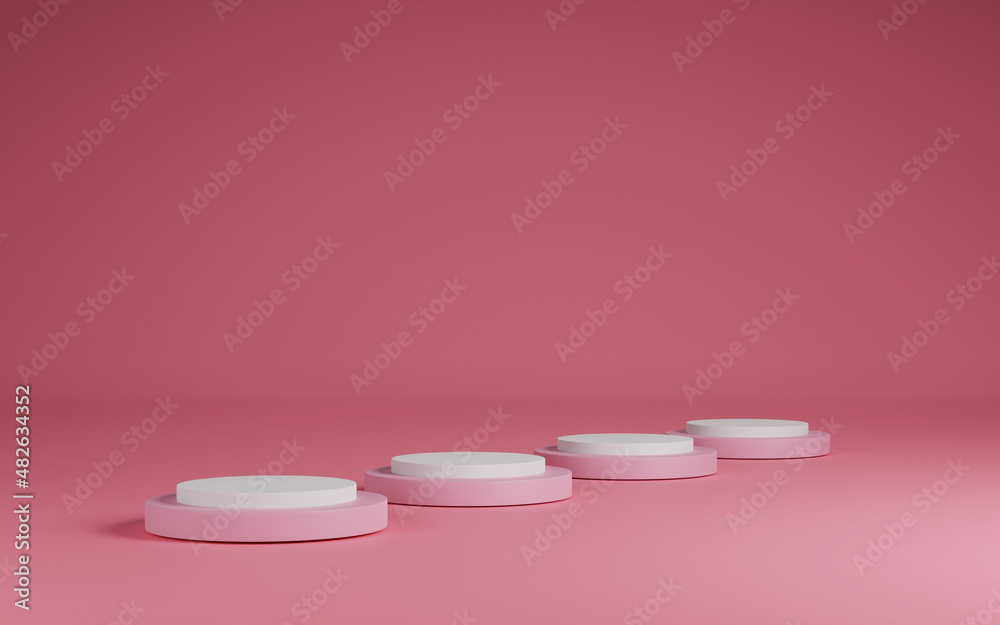3d render of minimalist podium in pink studio and lighting for product display. 3d render of minimalist podium in pink studio and lighting for product display.