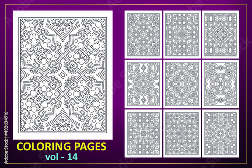 Mandala KDP coloring page design. Coloring page mandala background.