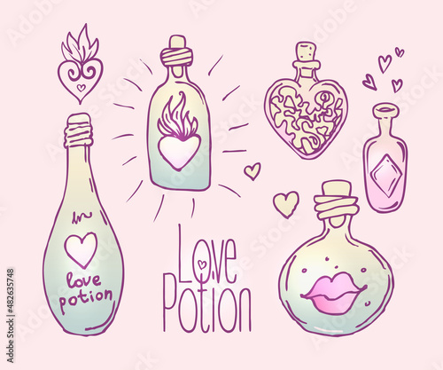 Love potion. Vector illustration.