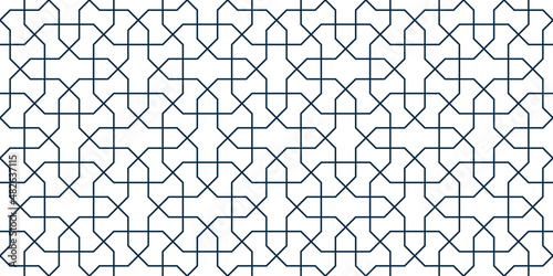 Geometric Islamic Seamless Pattern for decoration greeting card or interior. Vector Illustration.