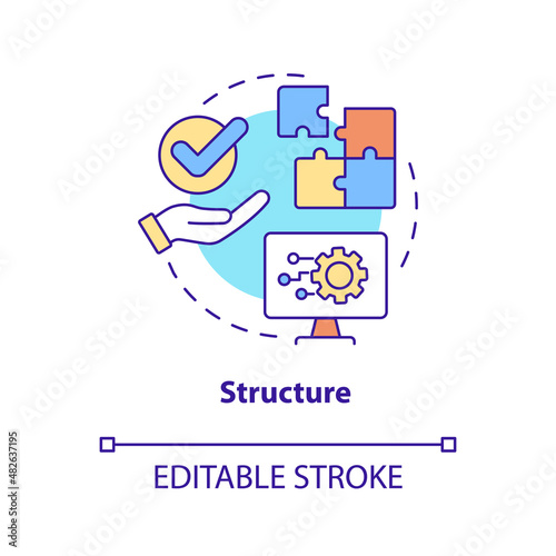 Structure concept icon. Business communication abstract idea thin line illustration. Creating clear and convincing message. Isolated outline drawing. Editable stroke. Arial, Myriad Pro-Bold fonts used