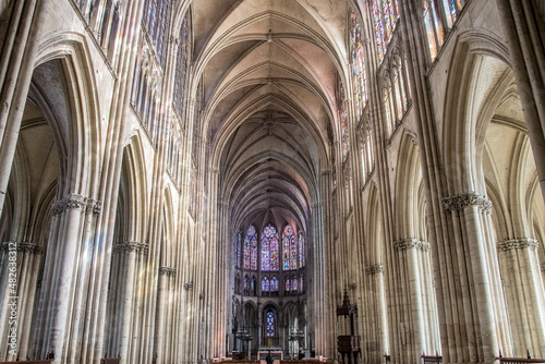 Beautiful cathedral interior in France