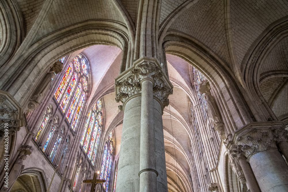 Beautiful cathedral interior in France Beautiful cathedral interior in France