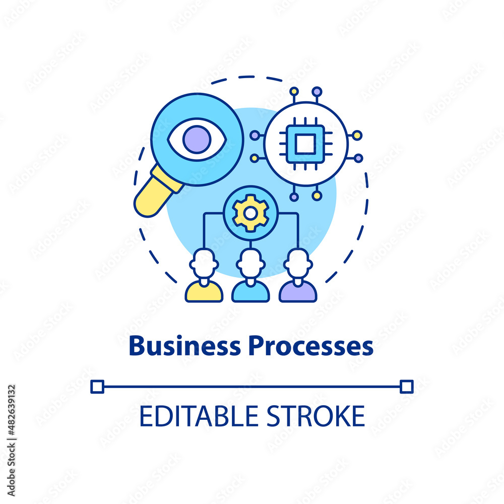 Business processes concept icon. Performance optimization. Web 3 0 abstract idea thin line illustration. Isolated outline drawing. Editable stroke. Arial, Myriad Pro-Bold fonts used Business processes concept icon. Performance optimization. Web 3 0 abstract idea thin line illustration. Isolated outline drawing. Editable stroke. Arial, Myriad Pro-Bold fonts used