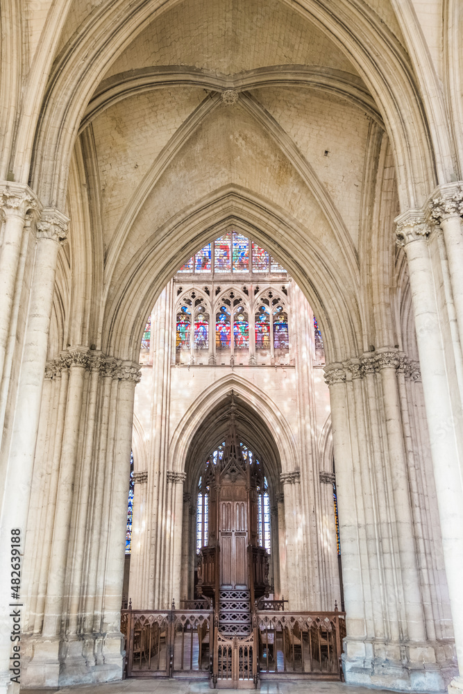 Beautiful cathedral interior in France