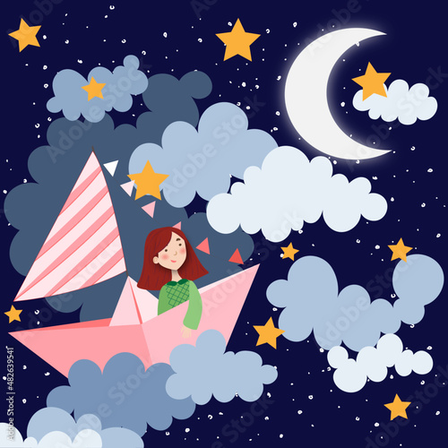 sweet dreams children illustration - bedtime stories