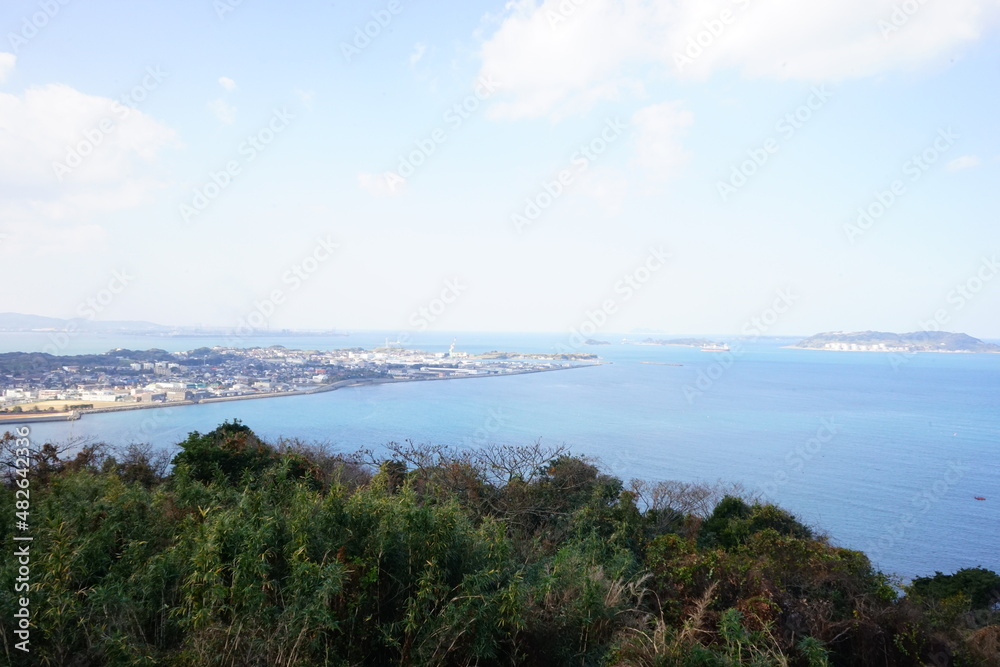 日本 山口県 彦島 小瀬戸海峡 老の山公園からの景色