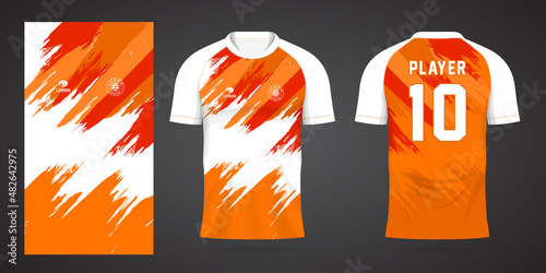 orange sports shirt jersey design template