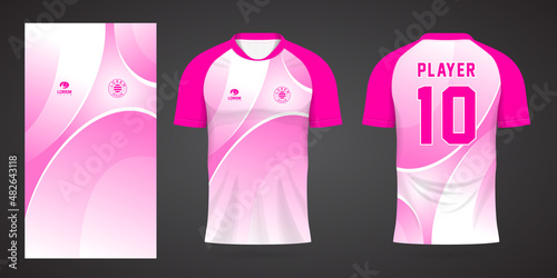 pink sports shirt jersey design template