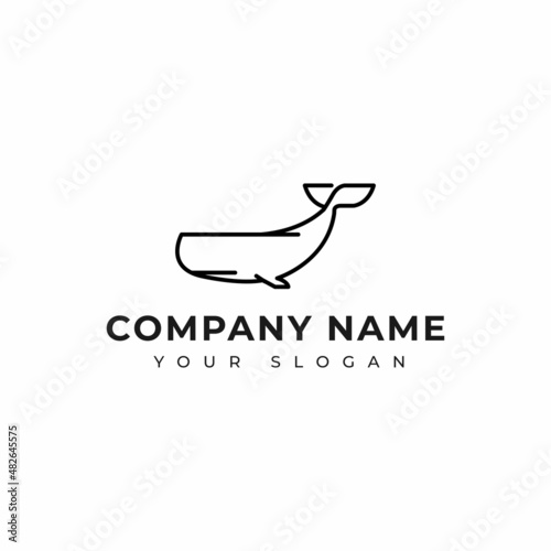 Whale logo vector design template
