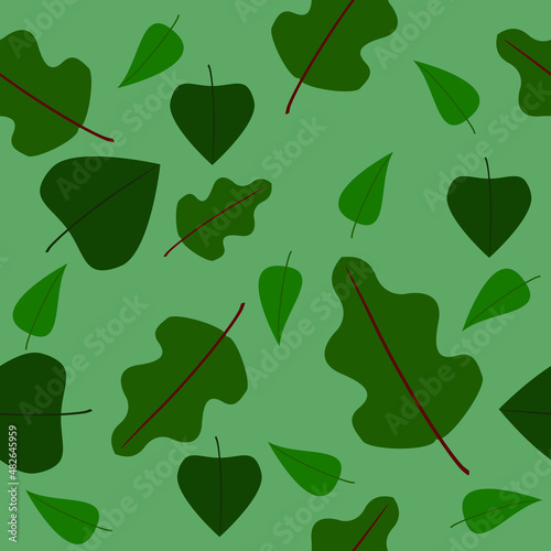 green leaves on a green background. camouflage pattern. seamless pattern for your design, wrapping paper, wallpaper, fabric, textile