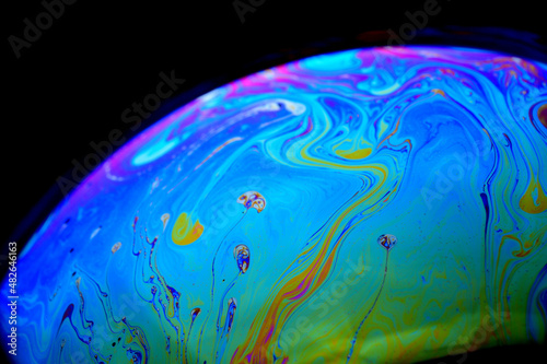 Foto macro photograph of the surface of a soap bubble