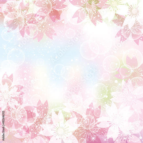 桜の花のシルエット背景 © MisaoN