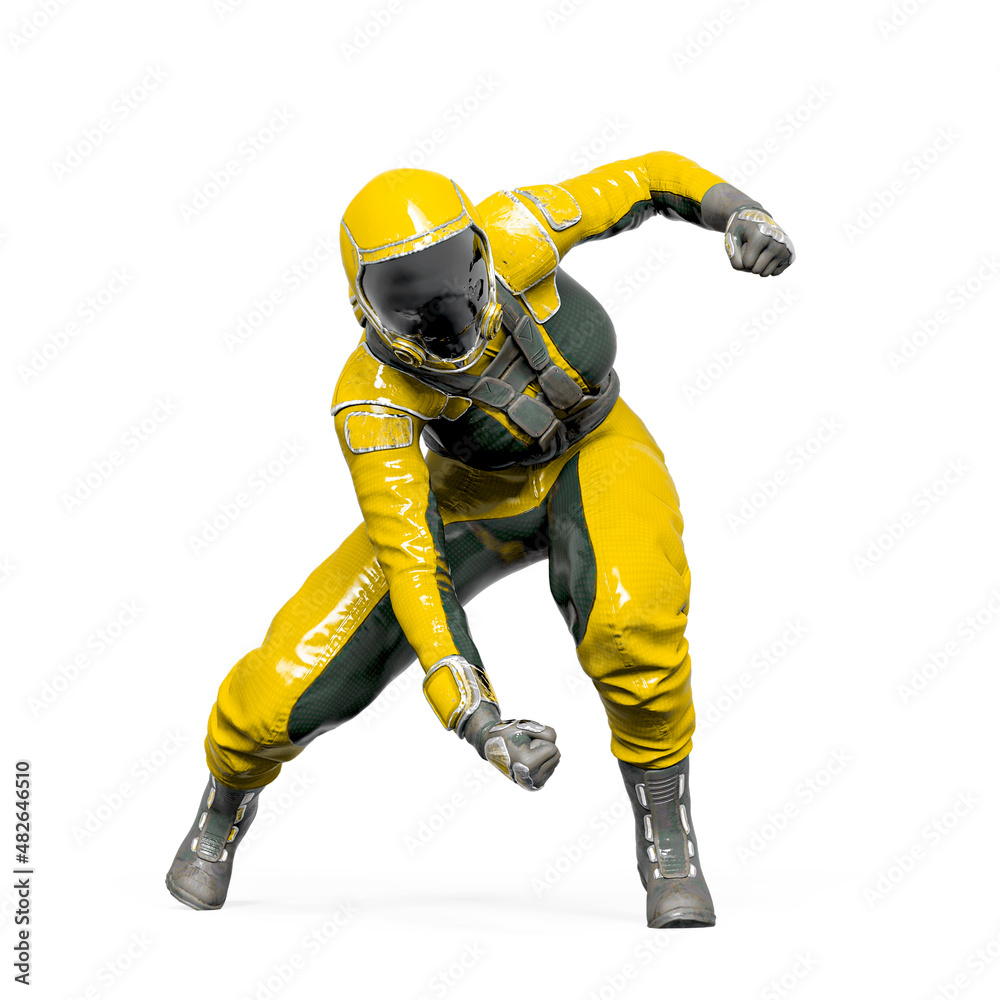 cosmonaut girl is loading power on white background cosmonaut girl is loading power on white background