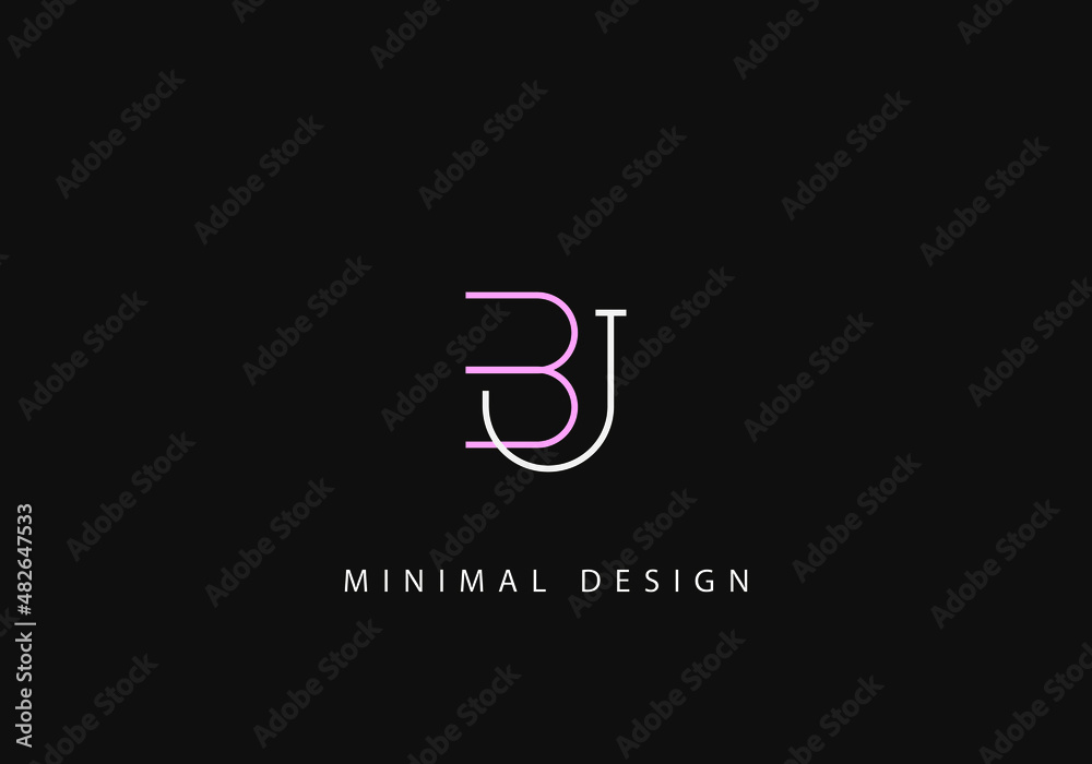 Alphabet letter JB logo design line art Stock Vector | Adobe Stock