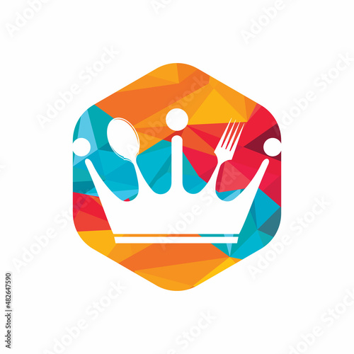 Food kingdom vector logo design. Royal food logo concept. 