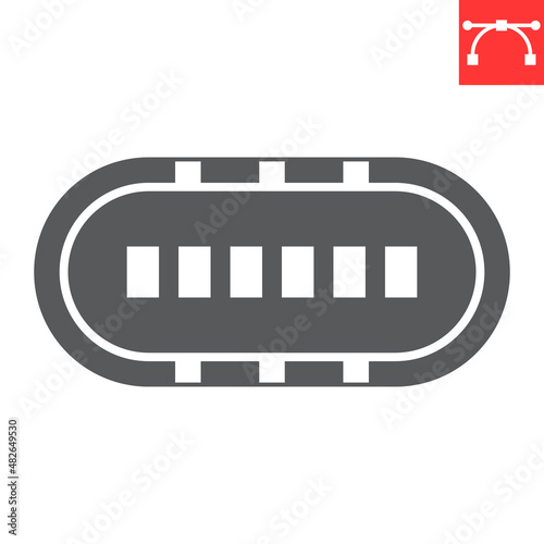 Poker table glyph icon, casino and blackjack, poker table vector icon, vector graphics, editable stroke solid sign, eps 10.