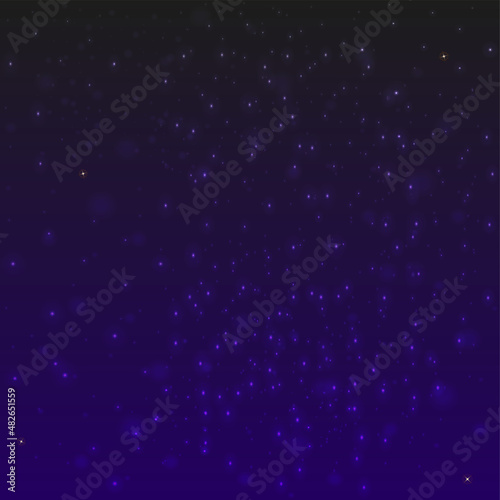Small bright dot lights on dark background. Vector stock illustration.