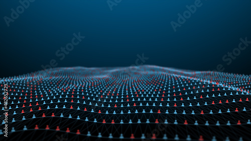 Abstract of Digital population risk background. 3D illustration and rendering. Concept of metaverse technology, digital art, illustration design and science futuristic.