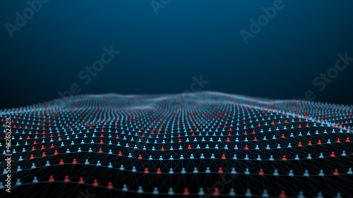 Abstract of Digital population risk background. 3D illustration and rendering. Concept of metaverse technology, digital art, illustration design and science futuristic. photo