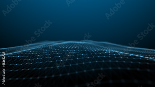 Abstract digital wave fabric background. 3D illustration and rendering. Concept of metaverse technology, digital art, illustration design and science futuristic.