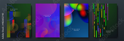 Abstract trendy gradient flowing geometric pattern background texture for poster cover design. Minimal color gradient banner template. Modern vector wave shape for brochure
