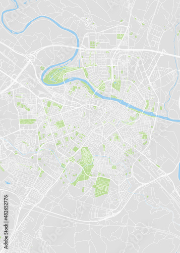 City map Zaragoza  color detailed plan  vector illustration