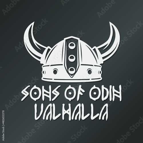 Sons of Odin Illustration Clip Art Design Shape. Vikings Valhalla Silhouette Icon Vector.