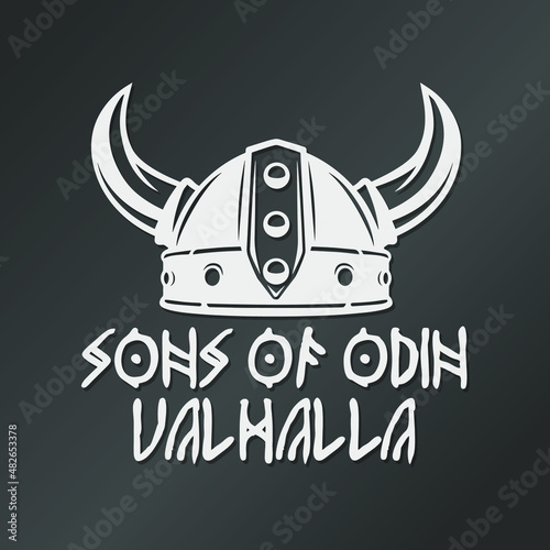 Sons of Odin Illustration Clip Art Design Shape. Vikings Valhalla Silhouette Icon Vector. photo