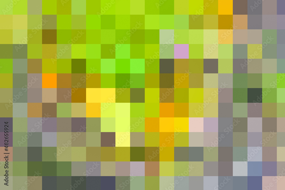 Mixed green, grey and orange pixel blur Mixed green, grey and orange pixel blur