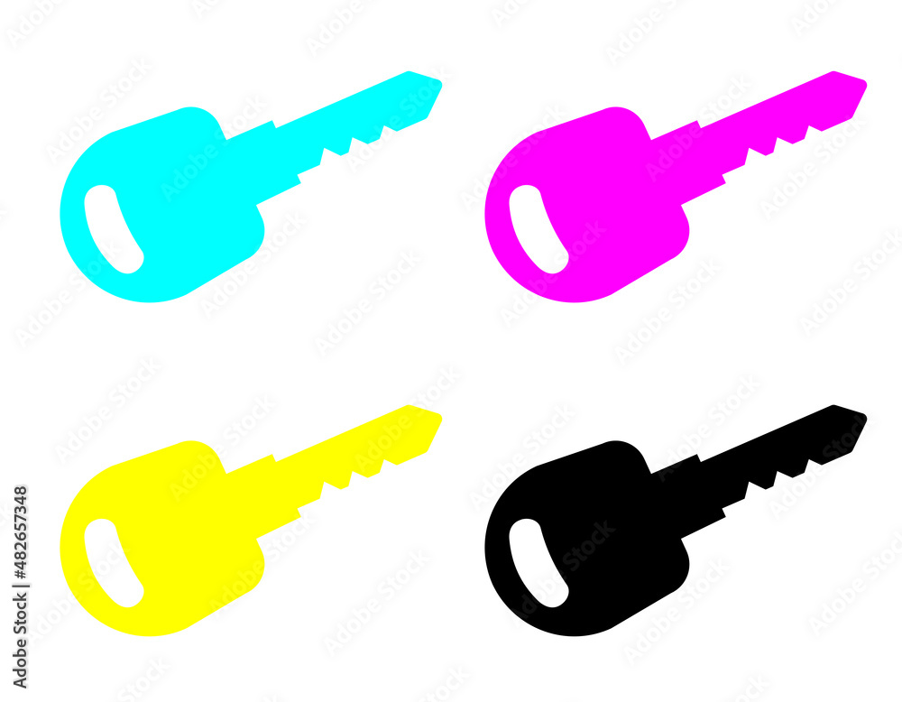 set of keys isolated on white, vector illustration set of keys isolated on white, vector illustration