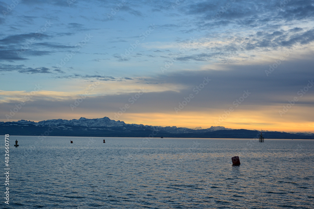 Abendrot am Bodensee