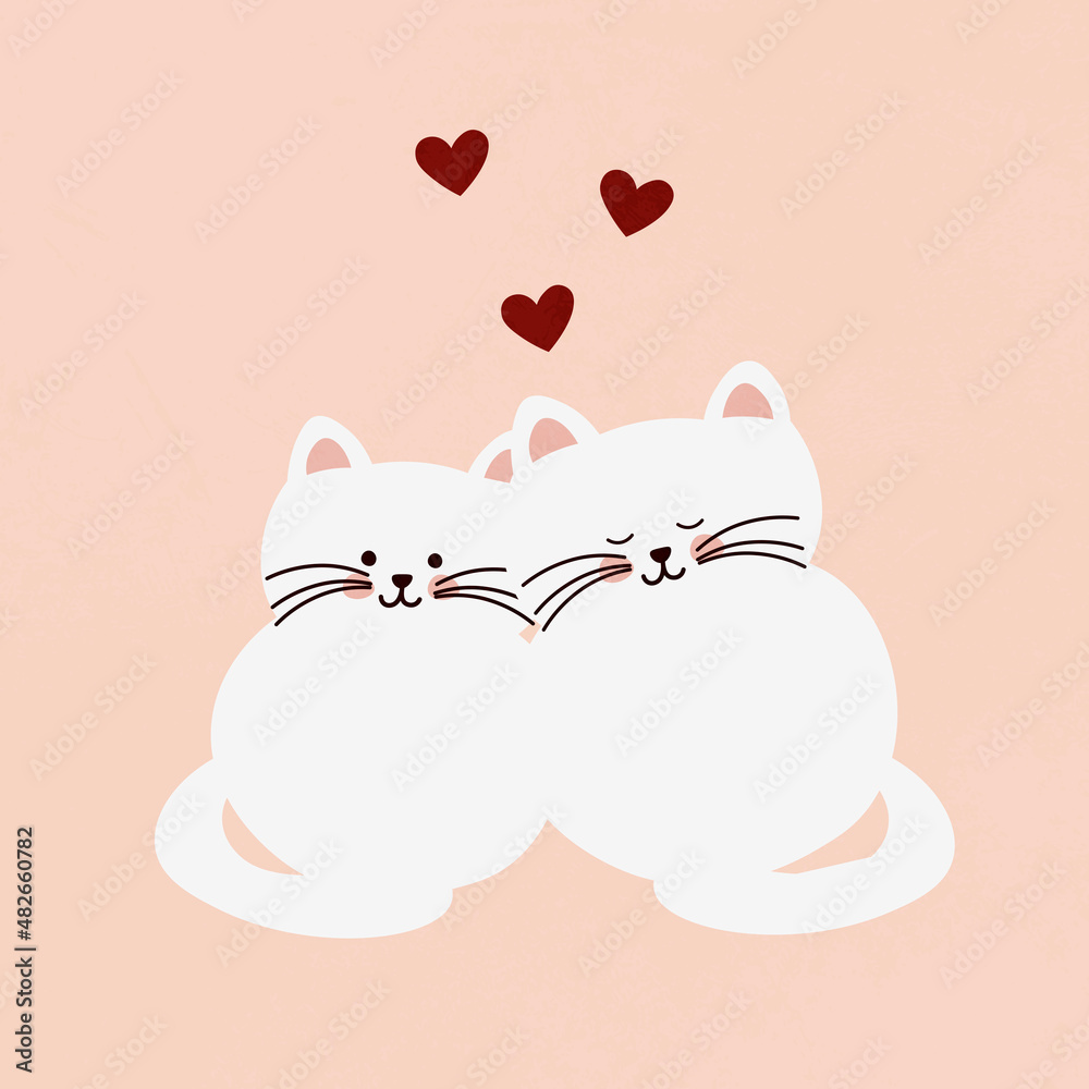 Valentine card. Love. Illustration of cute cats. Be my valentine Valentine card. Love. Illustration of cute cats. Be my valentine